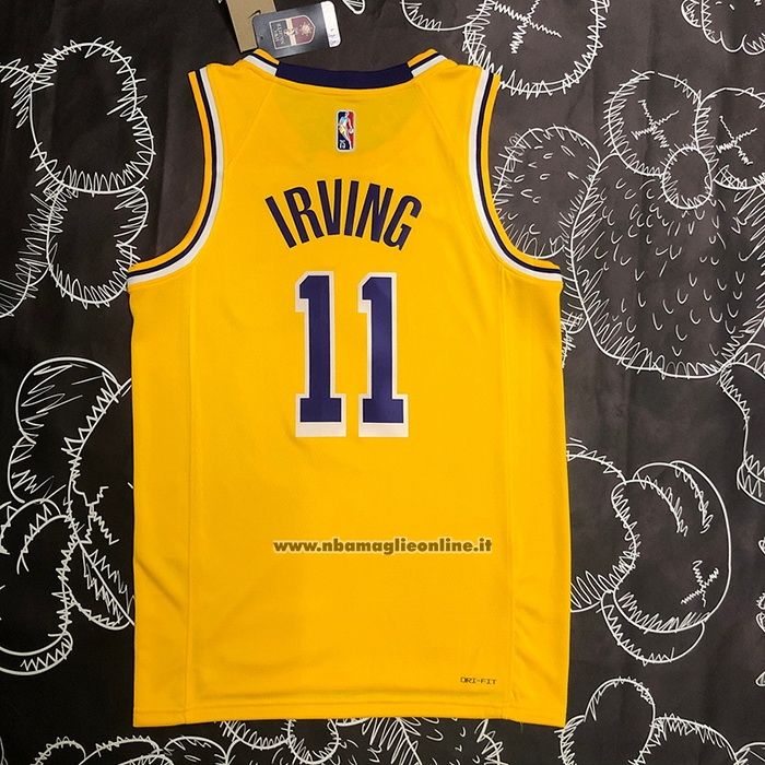 Maglia Los Angeles Lakers Kyrie Irving #11 75th Anniversary 2021-22 Giallo